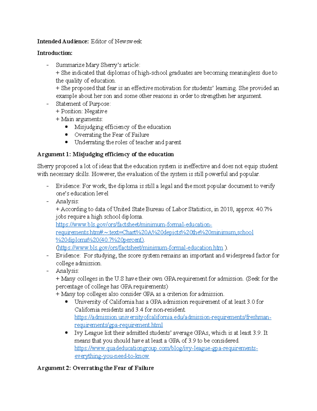 Major Assignment 2 - Intended Audience: Editor of Newsweek Introduction ...