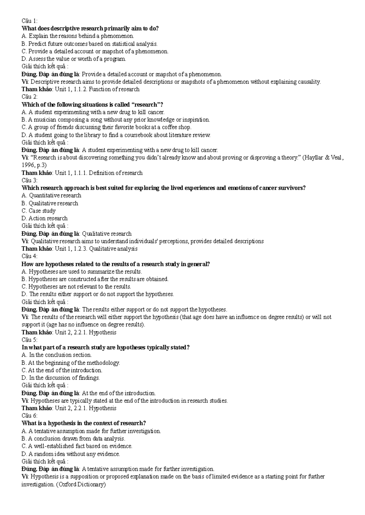 Phương Pháp Nghiên Cứu Khoa Học - NNA: Tóm Tắt và Phân Tích - Document Preview
