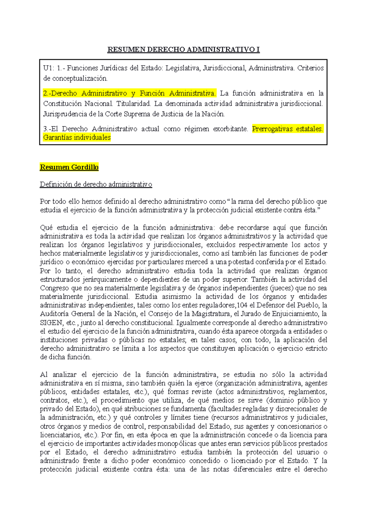 Resumen Derecho Administrativo I - U1 y U2 - Document Preview