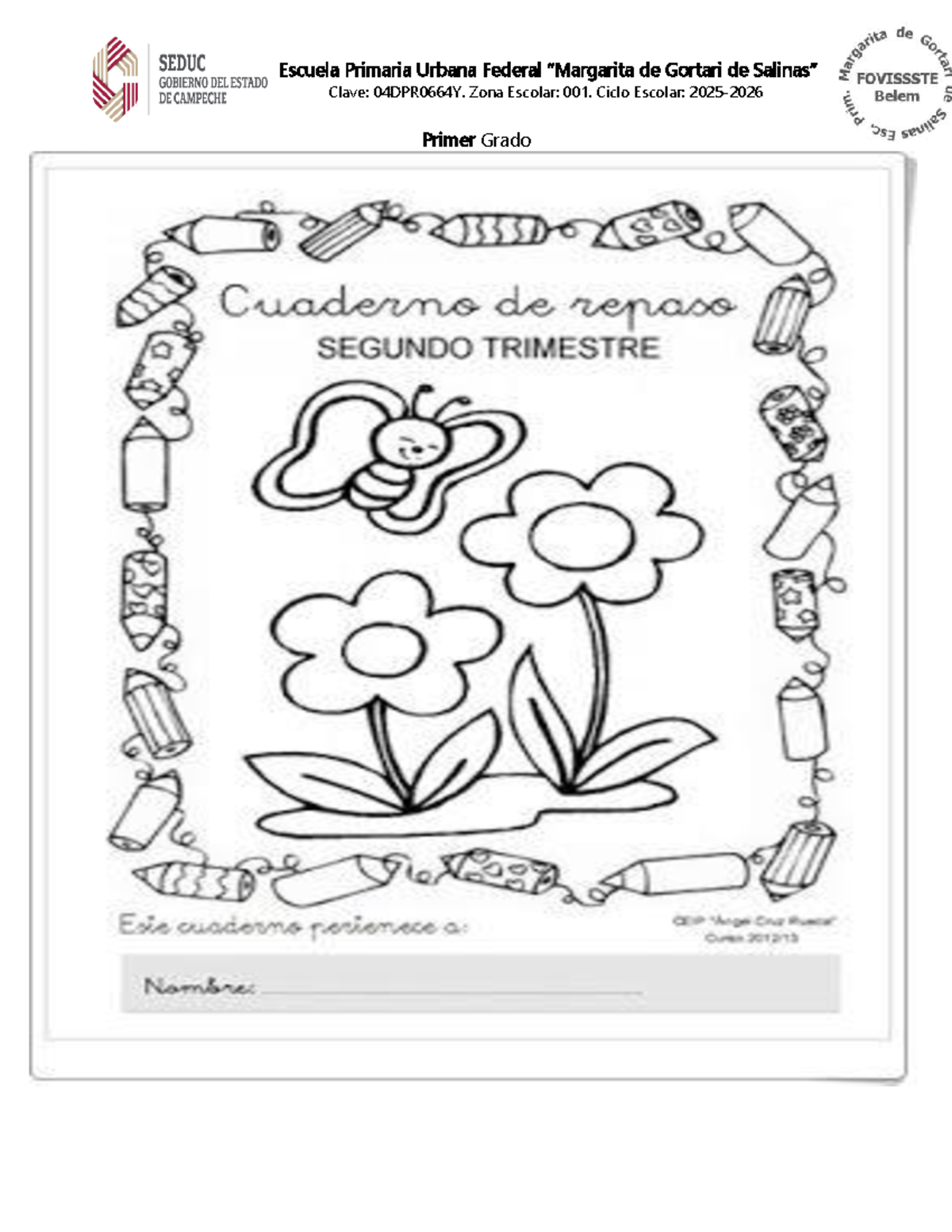 Cuadernillo 5: Actividades para Primer Grado - 04DPR0664Y - Studocu
