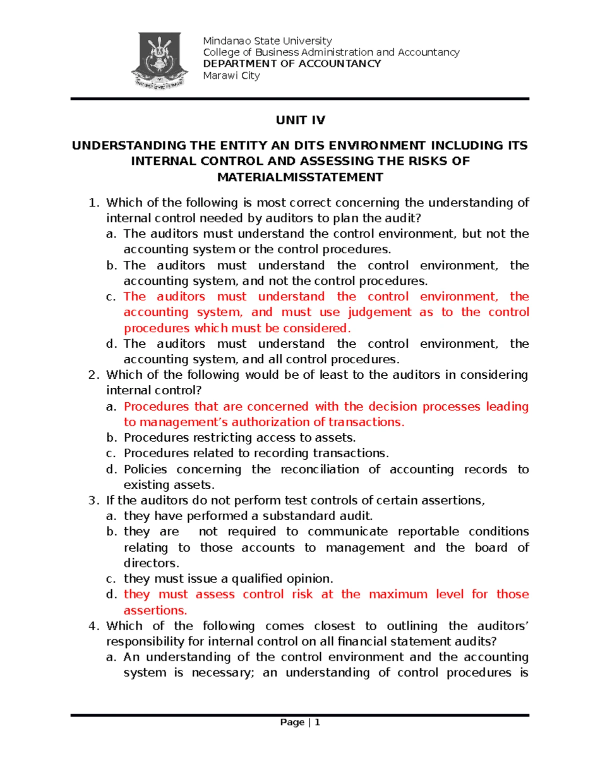 Chapter 04 Process Costing Multiple Choice Questions Process Costing