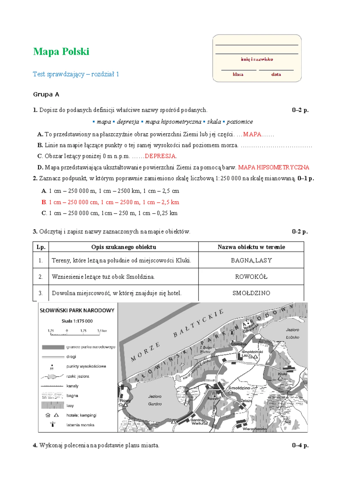 Orientacja w terenie 2 - Sprawdzian wiedzy geograficznej - Studocu