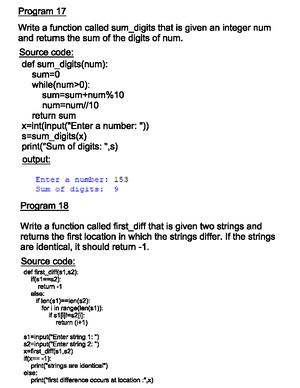 Python Programming Question Bank - DEPARTMENT OF COMPUTER SCIENCE AND ...