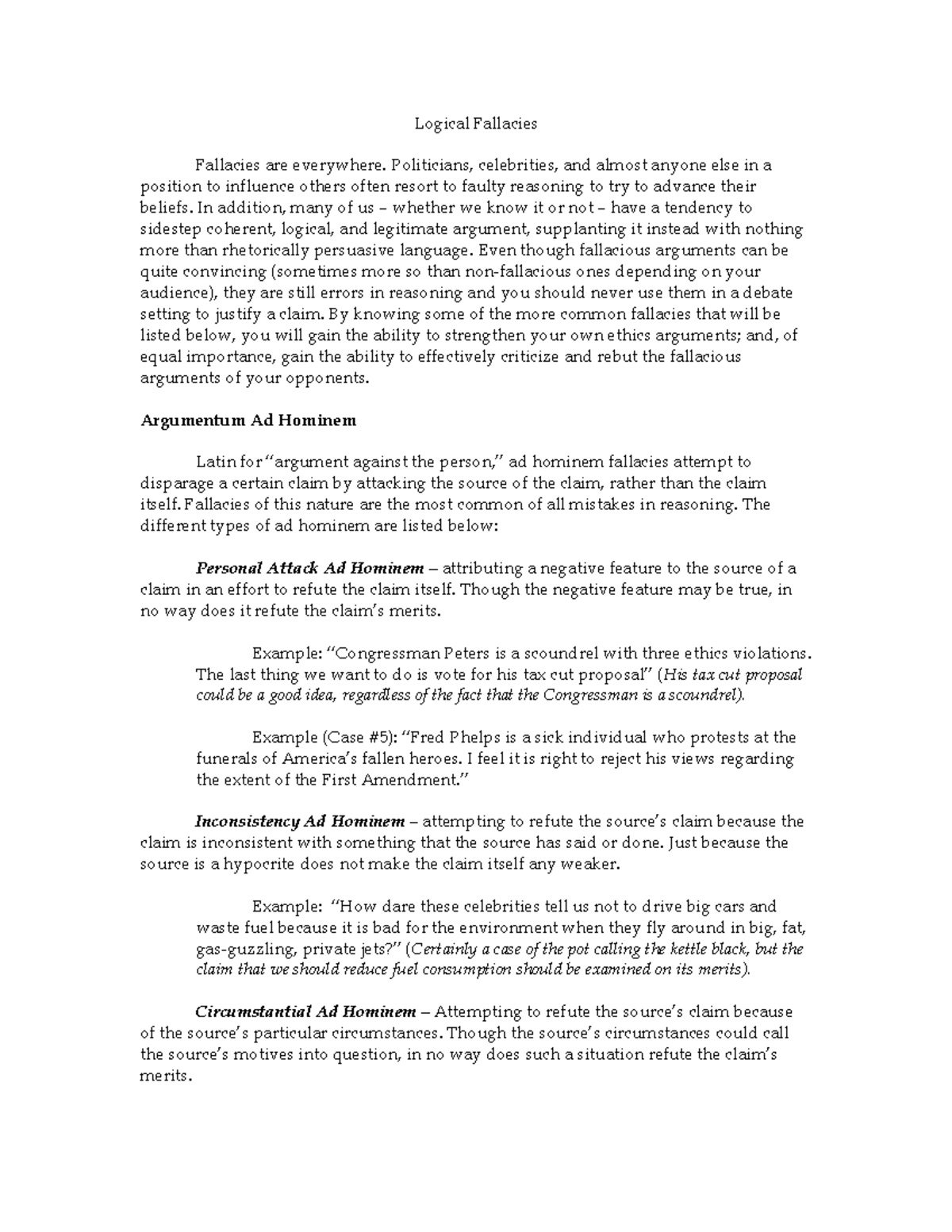Understanding Logical Fallacies: A Guide to Effective Argumentation ...