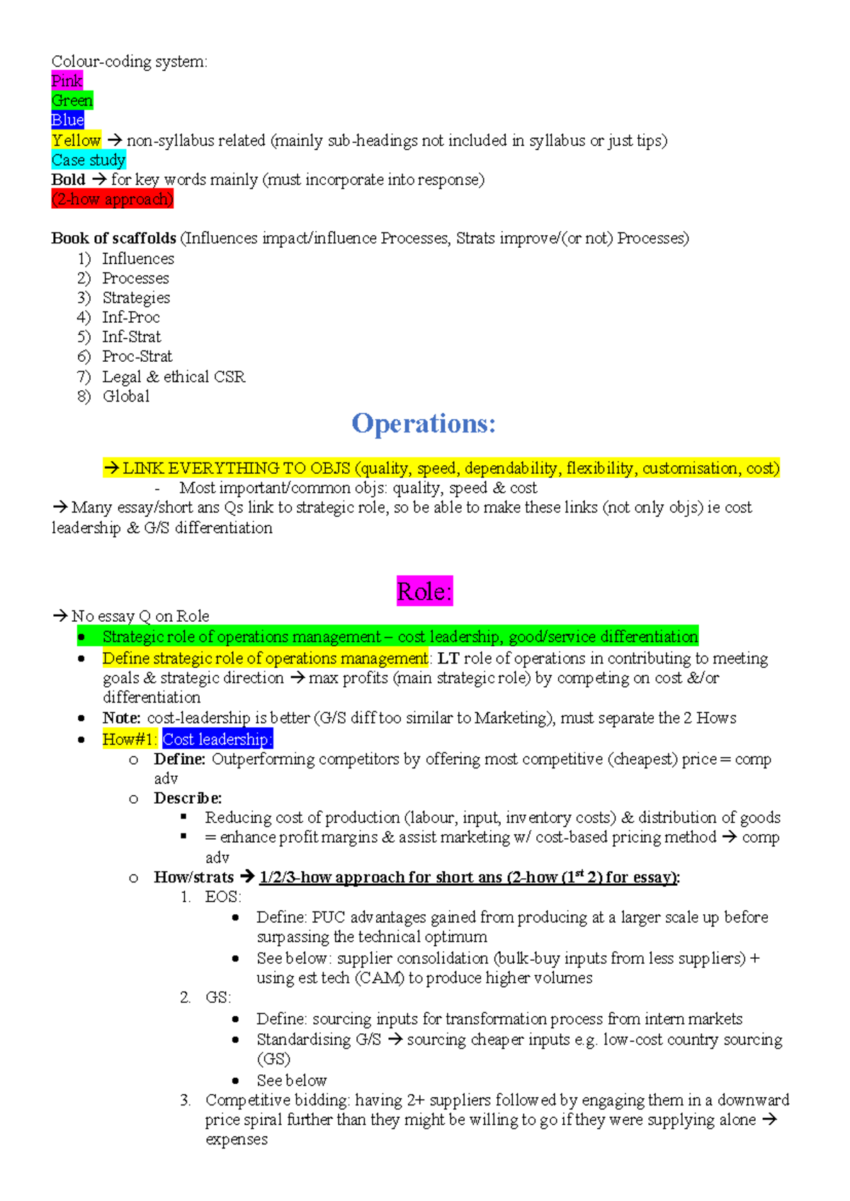 Operations Management: Key Insights and Strategies (BUS101) - Studocu
