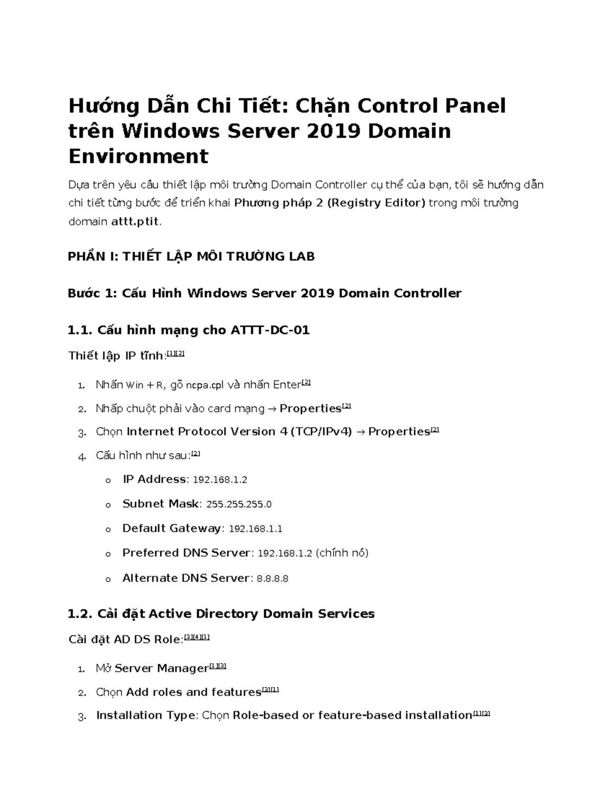 Hướng Dẫn Chặn Control Panel trên Windows Server 2019 (ATTT) - Studocu