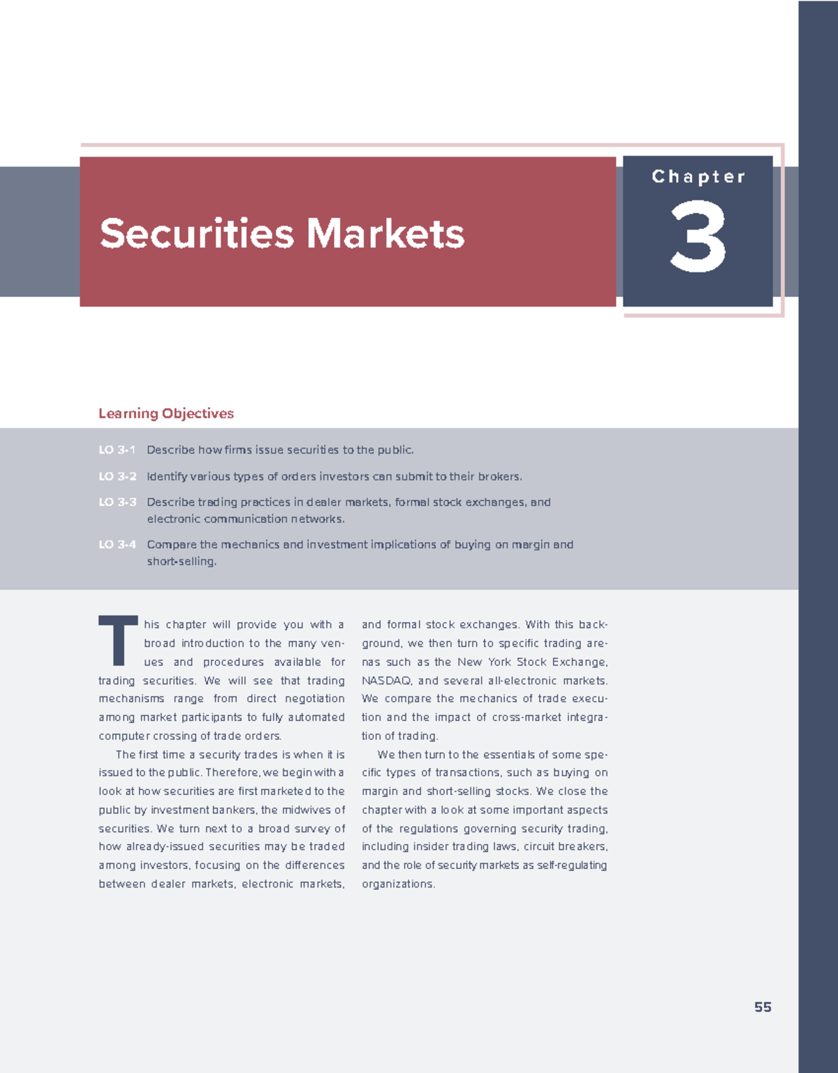 Chapter 3: Securities Markets - Learning Objectives and Key Concepts ...