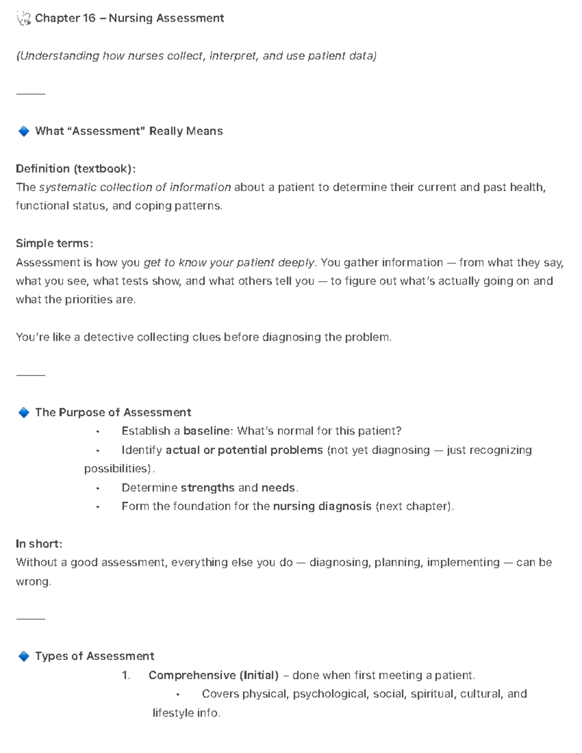 Chapter 16 Nursing Assessment: Understanding Patient Data Collection ...