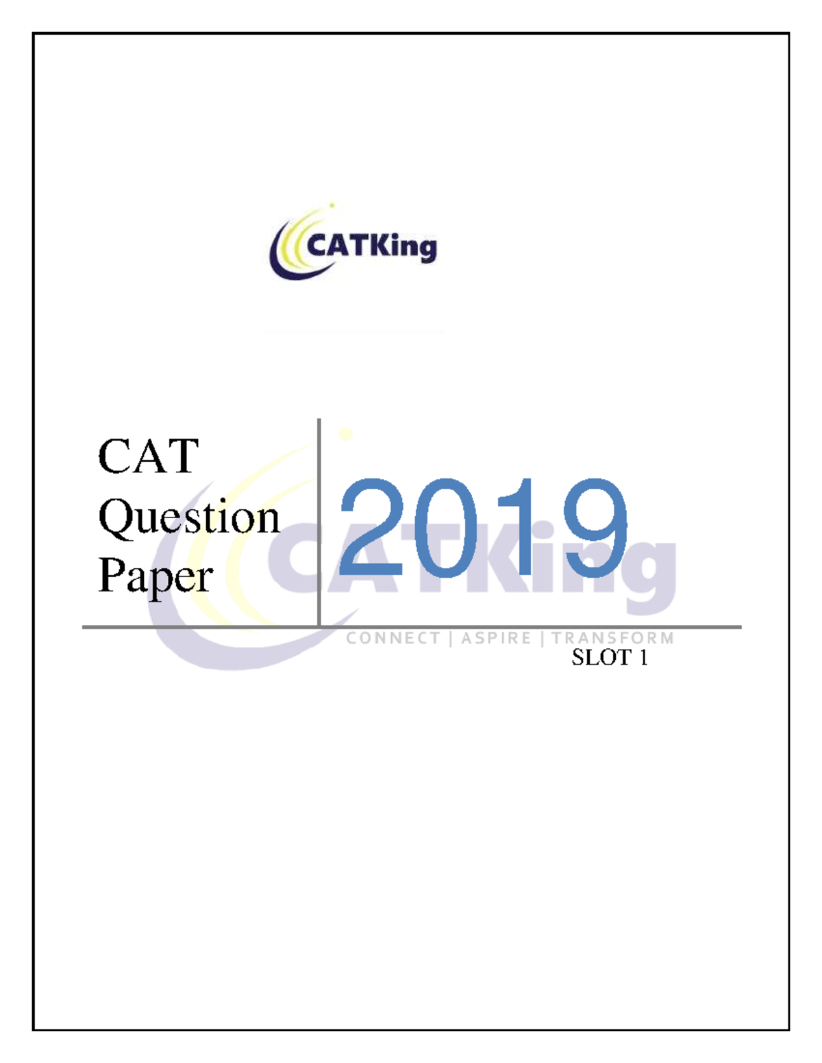 CAT 2019 Question Paper Slot 1 - Comprehensive Exam Prep Notes - Studocu