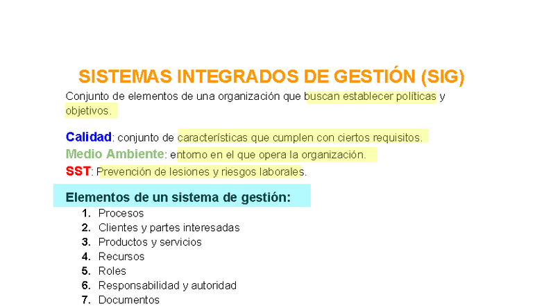 Examen Final: Sistemas Integrados de Gestión (SIG) - Studocu