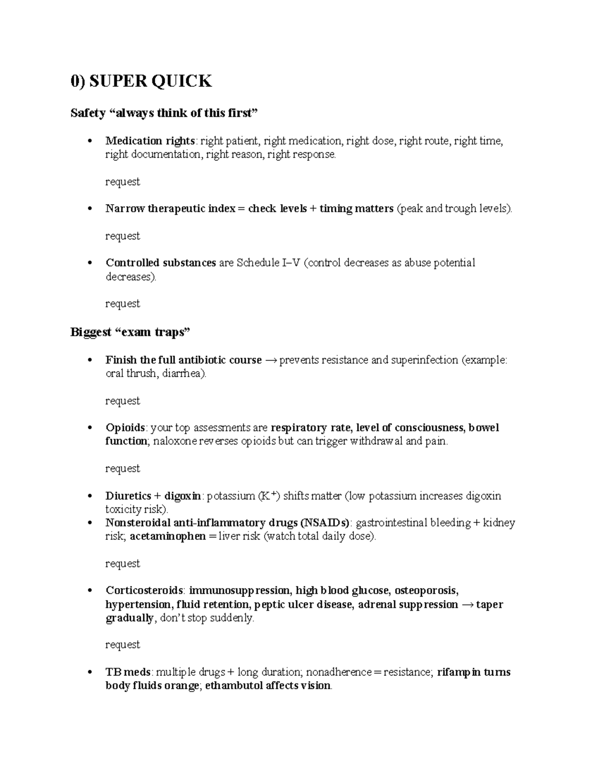 Pharm W1 Quiz 1 Review: Key Medication Rights & Concepts - Studocu