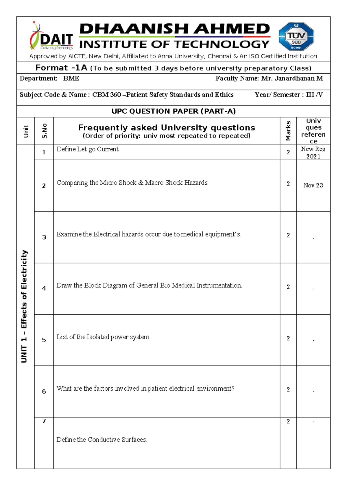 CBM 360 Safety Standards & Ethics: Unit 1 & 2 FAQs for Prep Class - Studocu