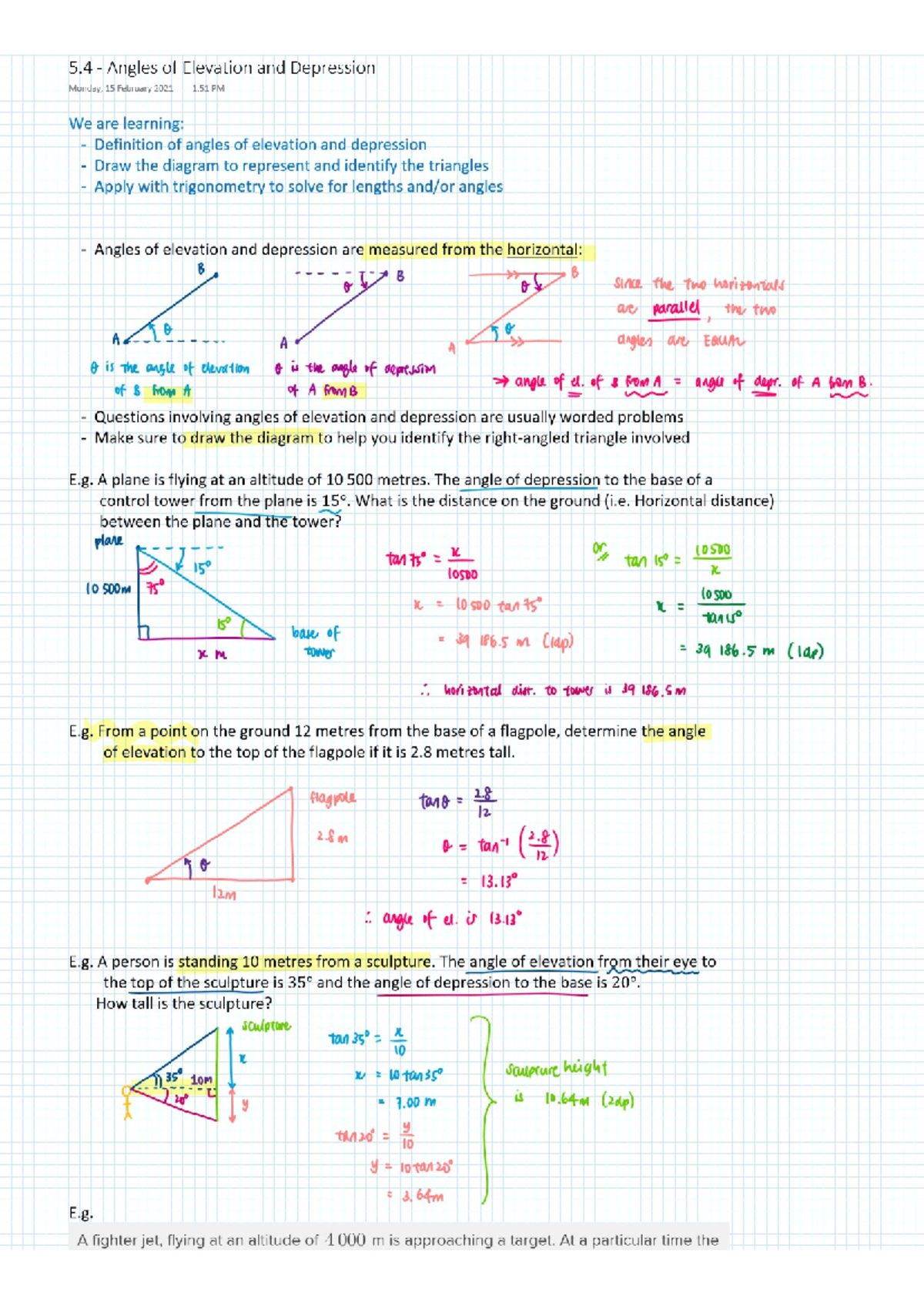 Understanding Angles of Elevation and Depression: Key Concepts and ...
