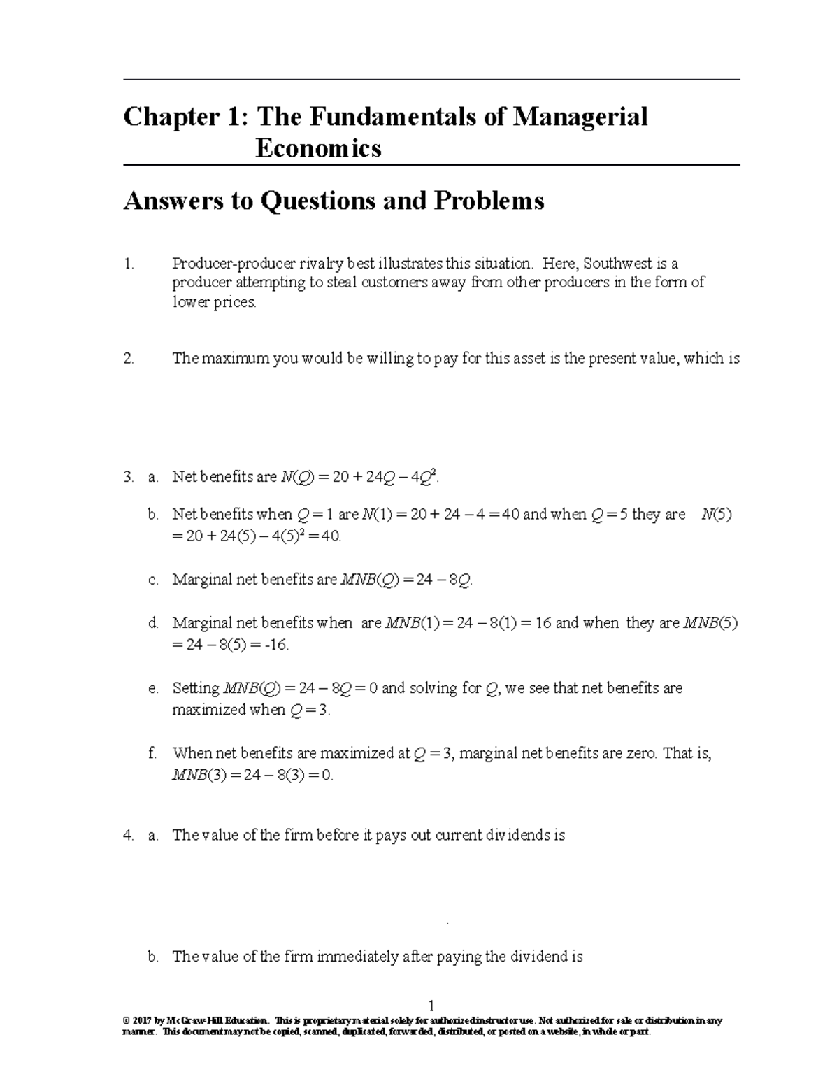 Baye 9e Chapter 01 - Managerial Economics Solution Manual - Studocu