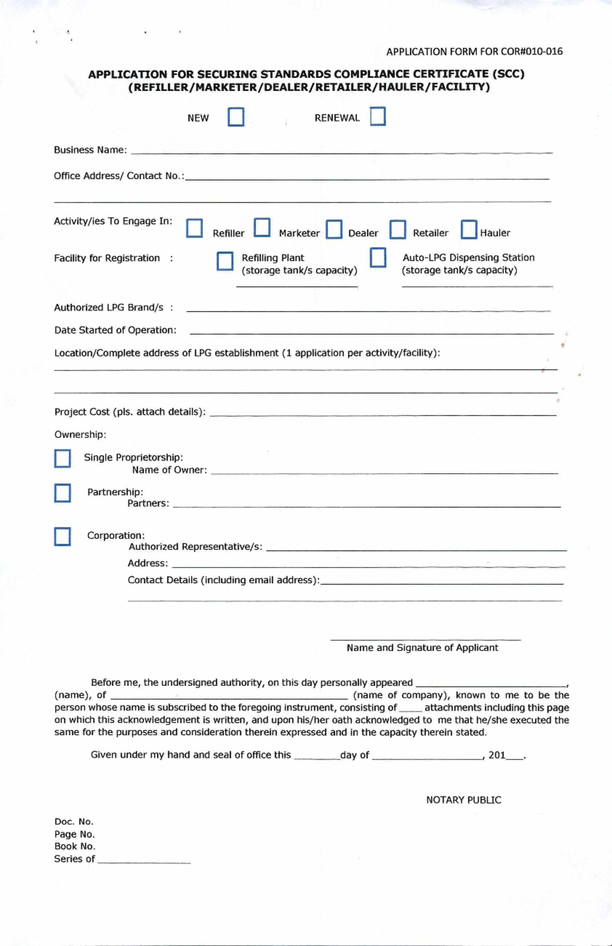 DOE SCC Application Form & Requirements Checklist - Studocu