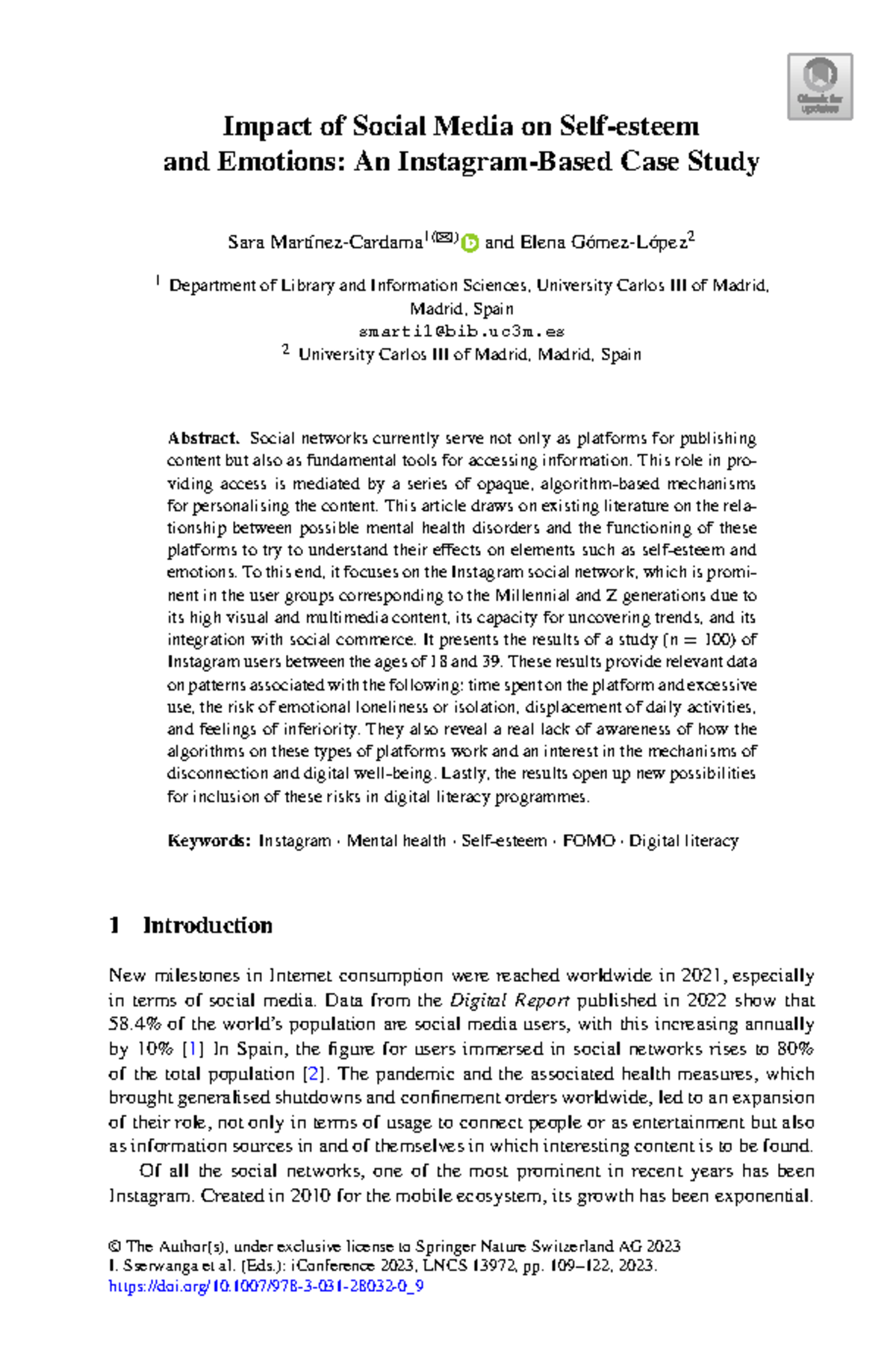 Impact of Social Media on Emotions: A Case Study on Instagram Users ...