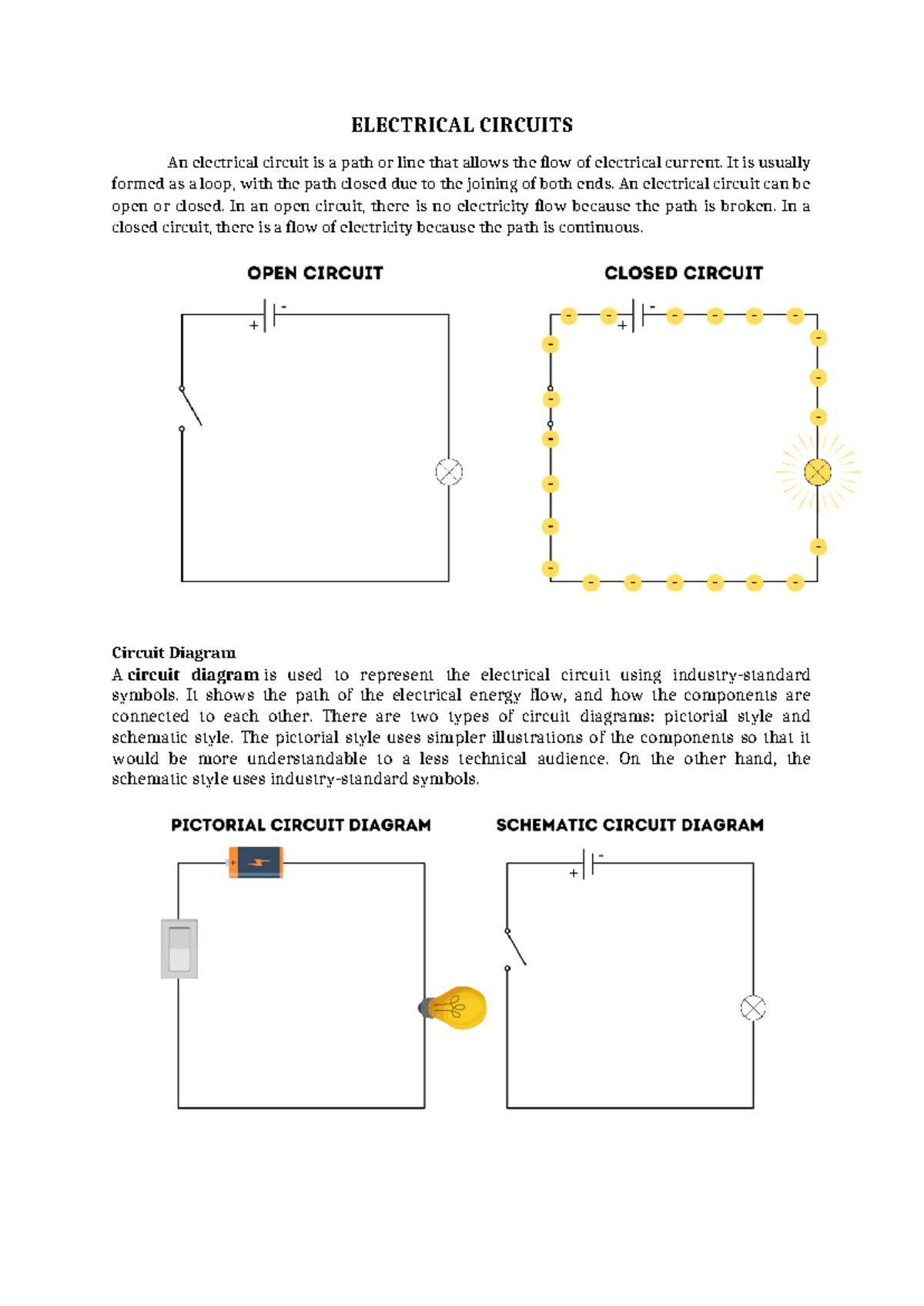 Electrical Circuit Fundamentals and Diagram Overview - Studocu