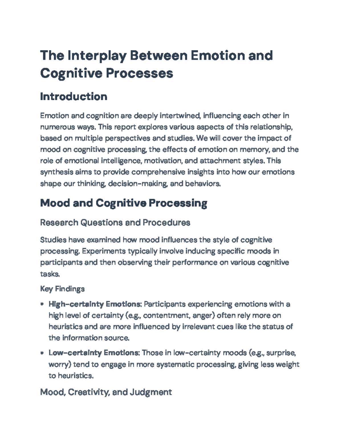 Interplay of Emotion and Cognition: Insights and Implications - The ...