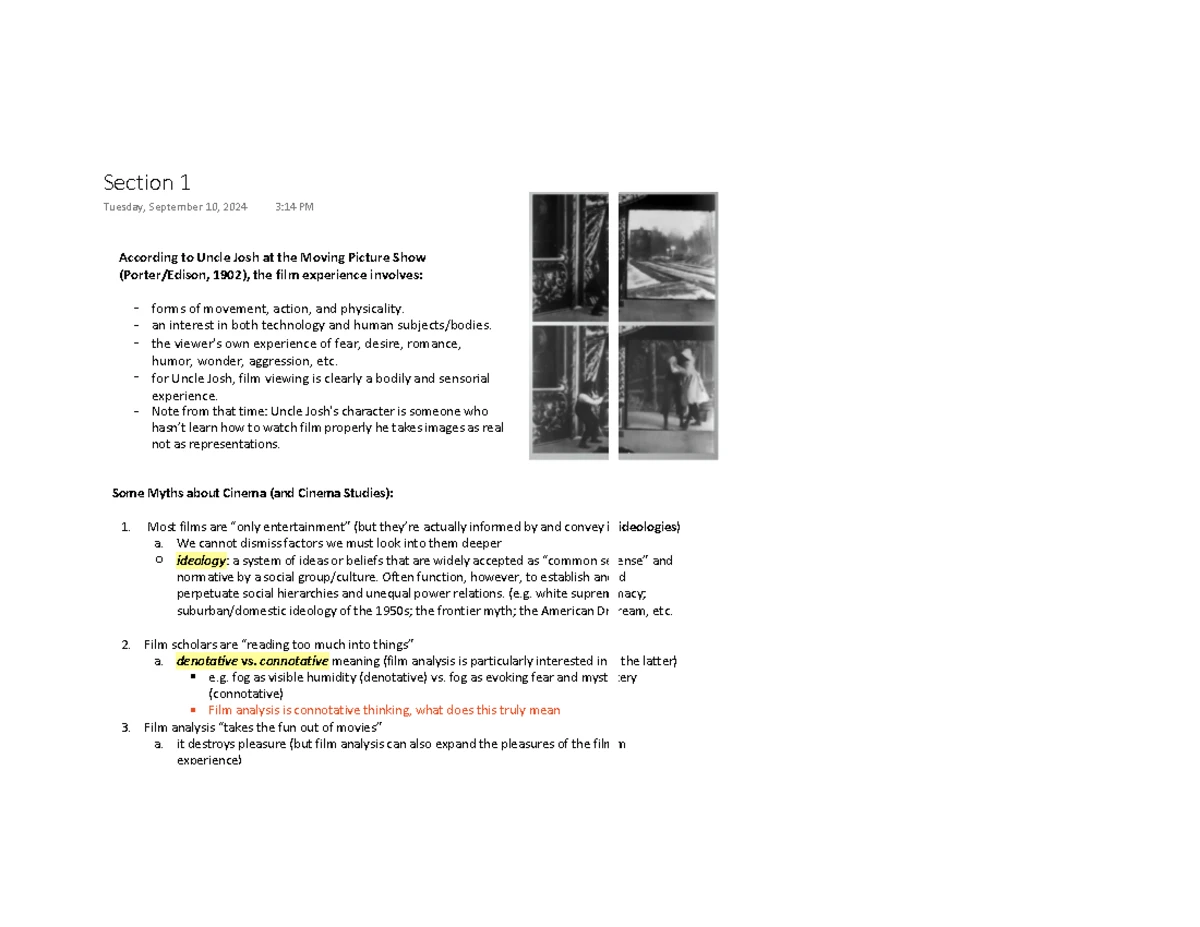 Film Analysis Notes: Exploring Ideology and Form in Cinema - Studocu