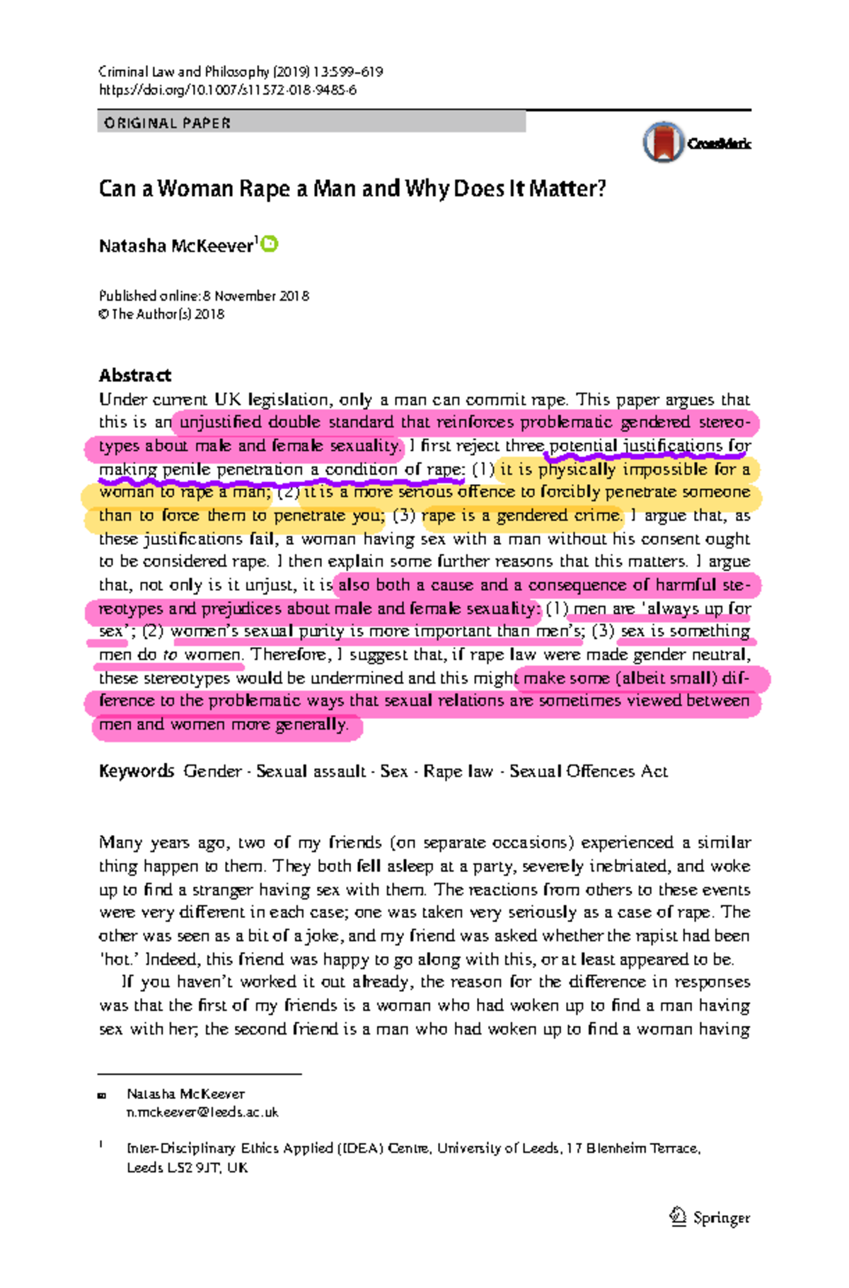 Can a Woman Rape a Man? Examining Gendered Legal Standards in Rape Law ...