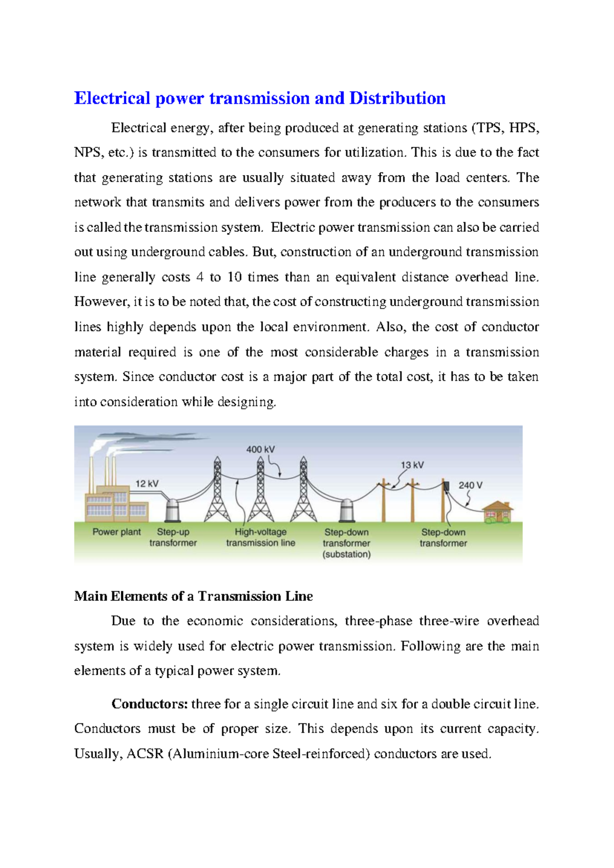 UNIT V EEE Notes: Electrical Power Transmission & Distribution Overview ...