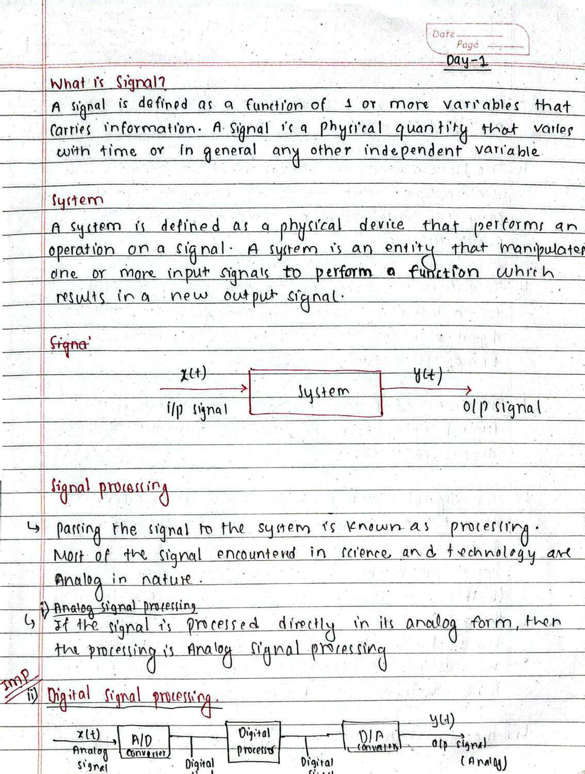 DSAP - Signal Processing Concepts and Techniques Notes - Studocu