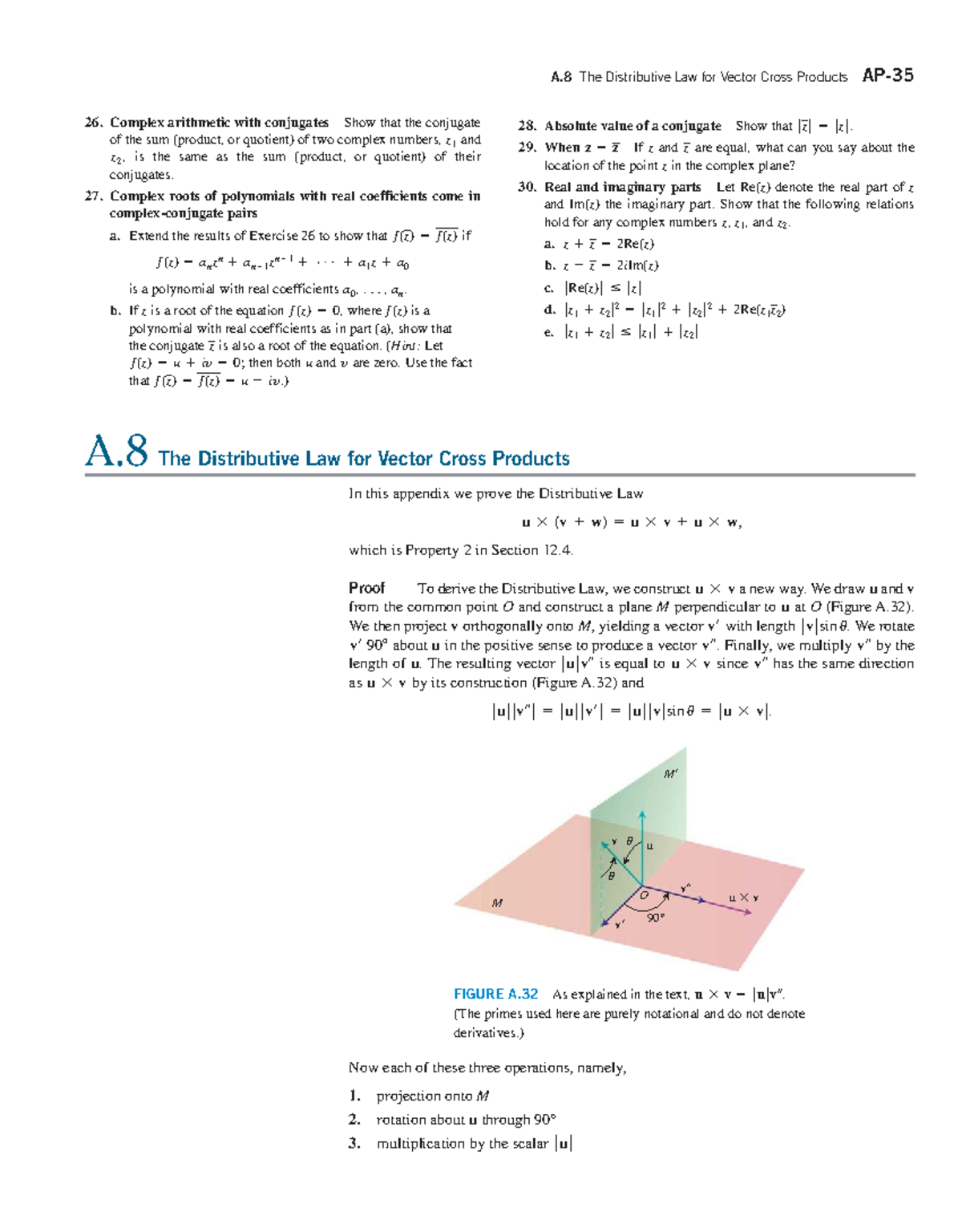 A.8 Distributive Law for Vector Cross Products - Thomas Calculus Notes ...