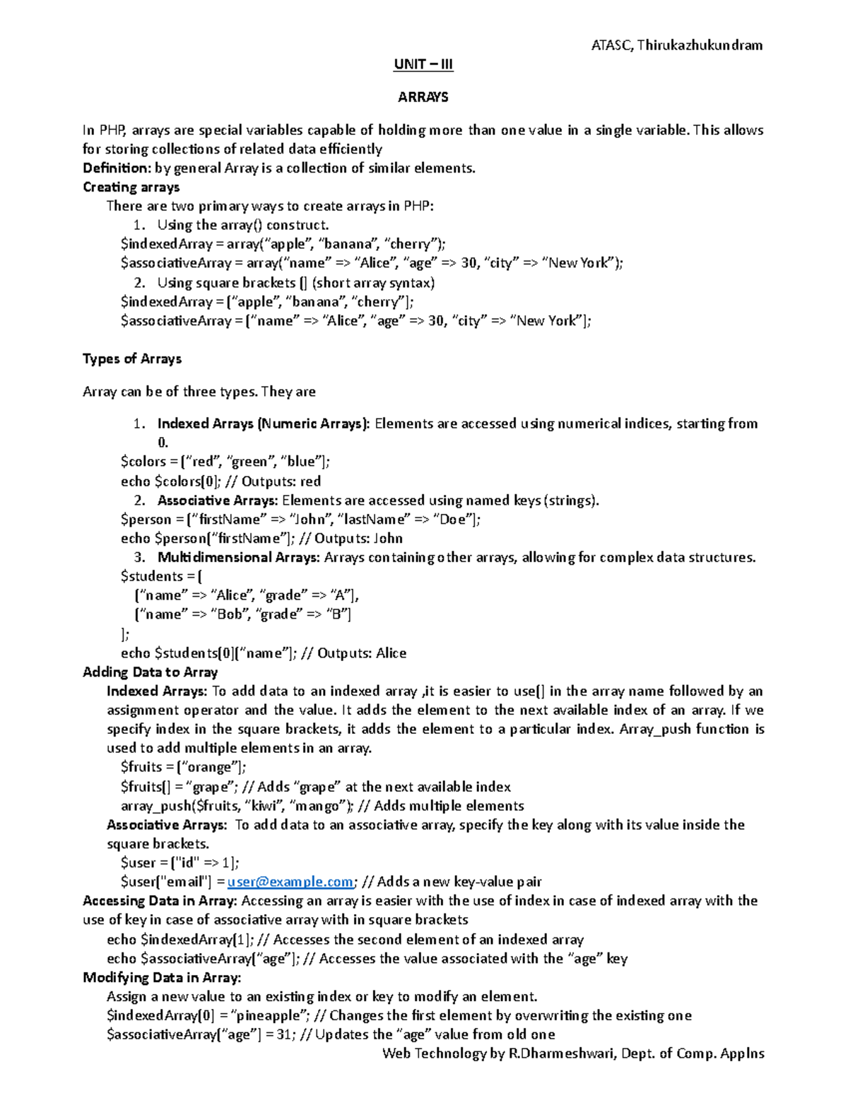 BCA 5th Sem Web Technology Notes: Units 3 to 5 Overview - Studocu