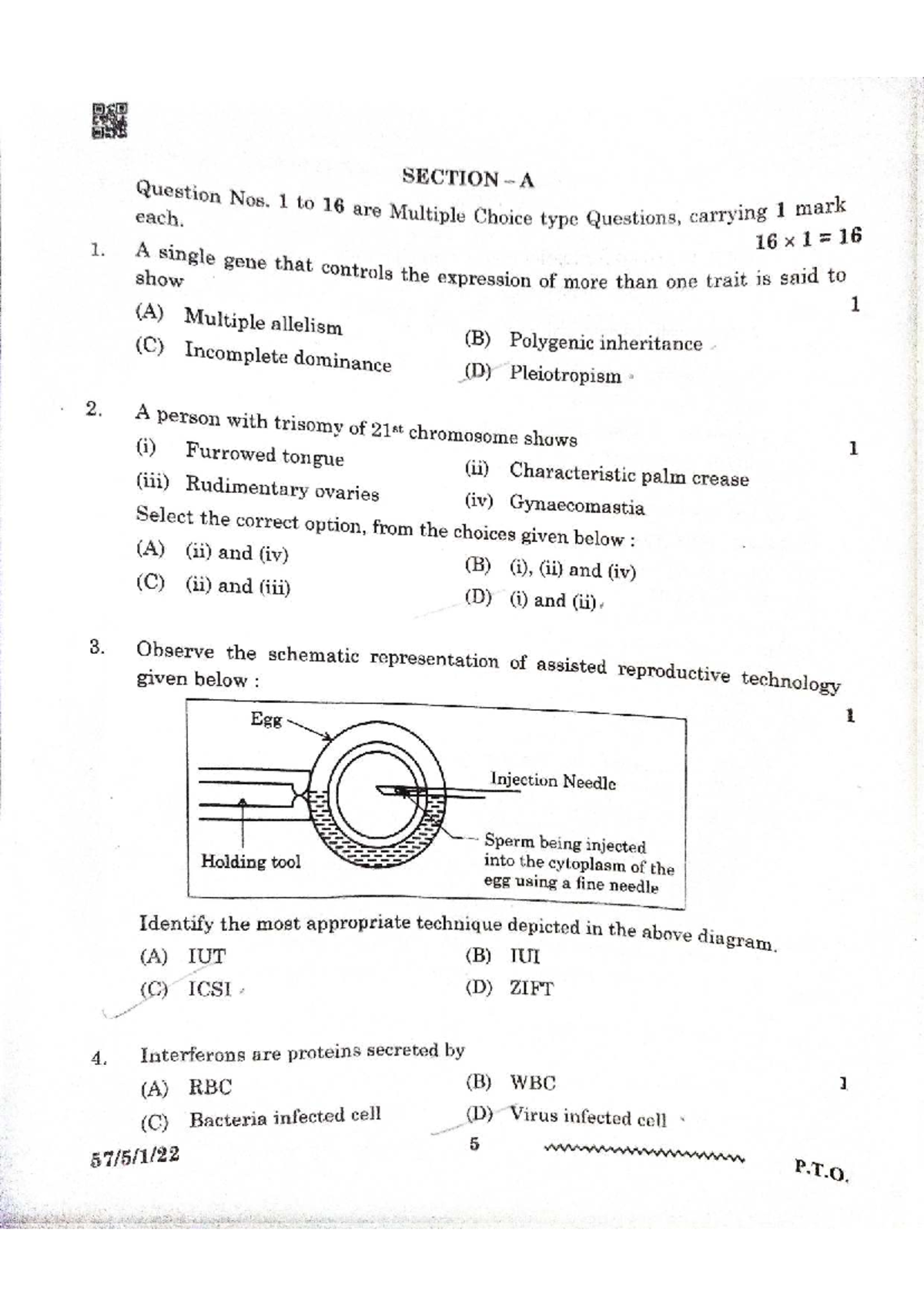 Biology 24-25 MCQ Question Paper with Detailed Answers - Studocu
