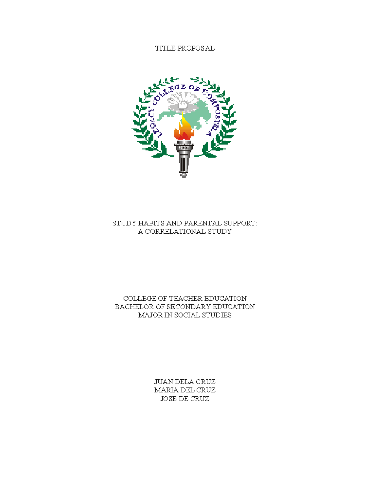 Title- Proposal- Template - TITLE PROPOSAL STUDY HABITS AND PARENTAL ...