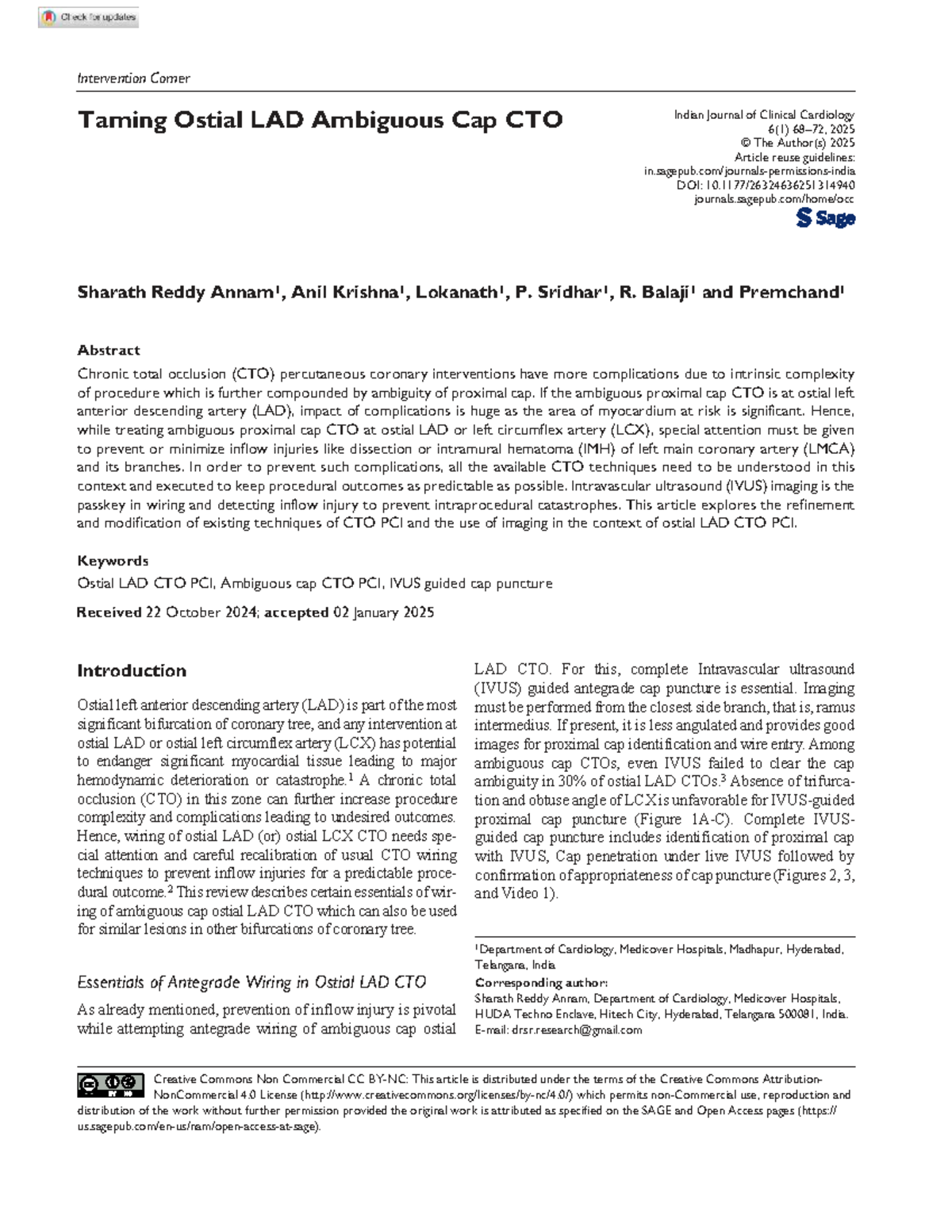 Intervention Strategies for Ostial LAD CTO: Insights & Techniques (CTO ...