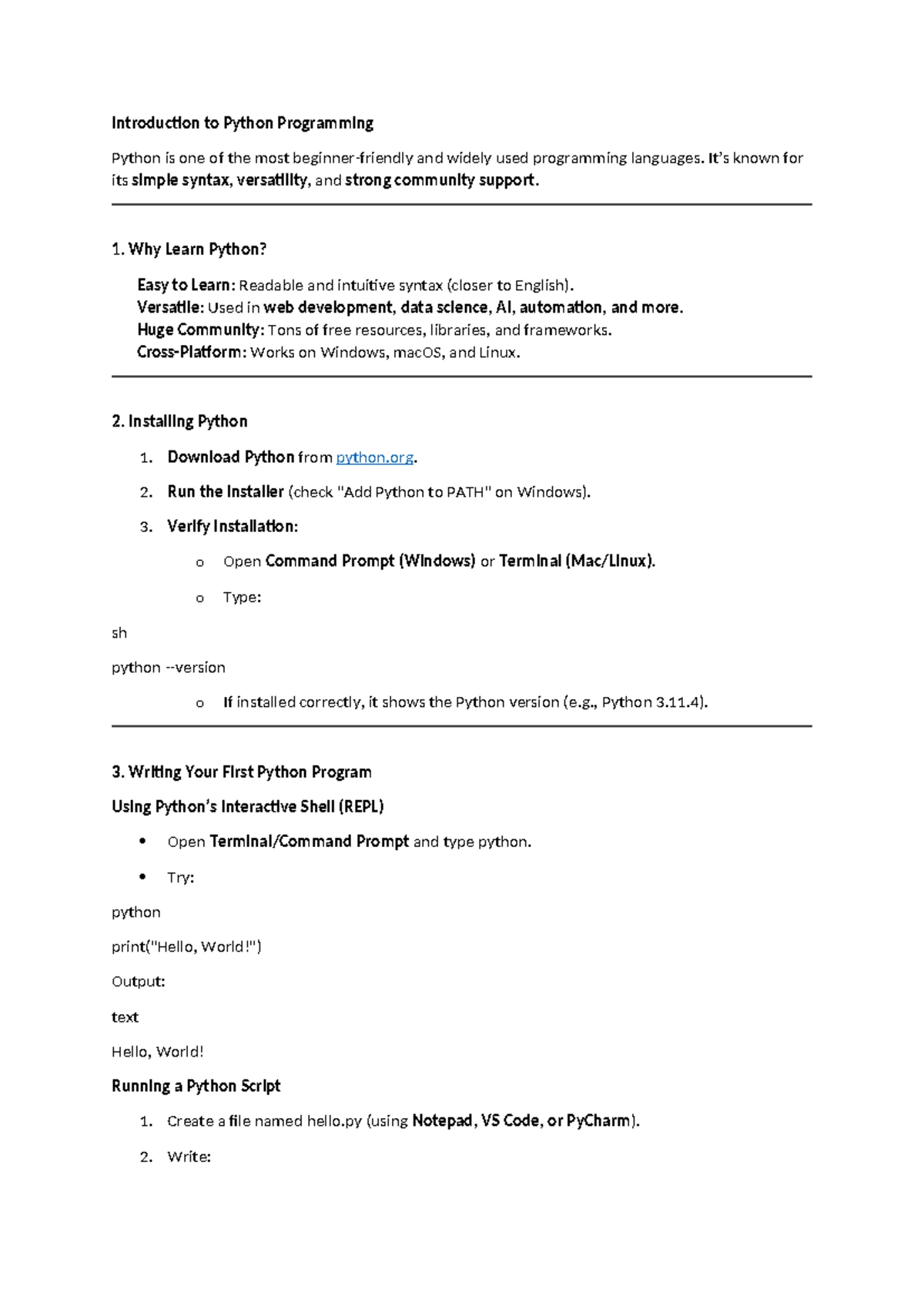 CIT 3102 Final Exam: Fundamentals of Computer Programming Study Guide ...