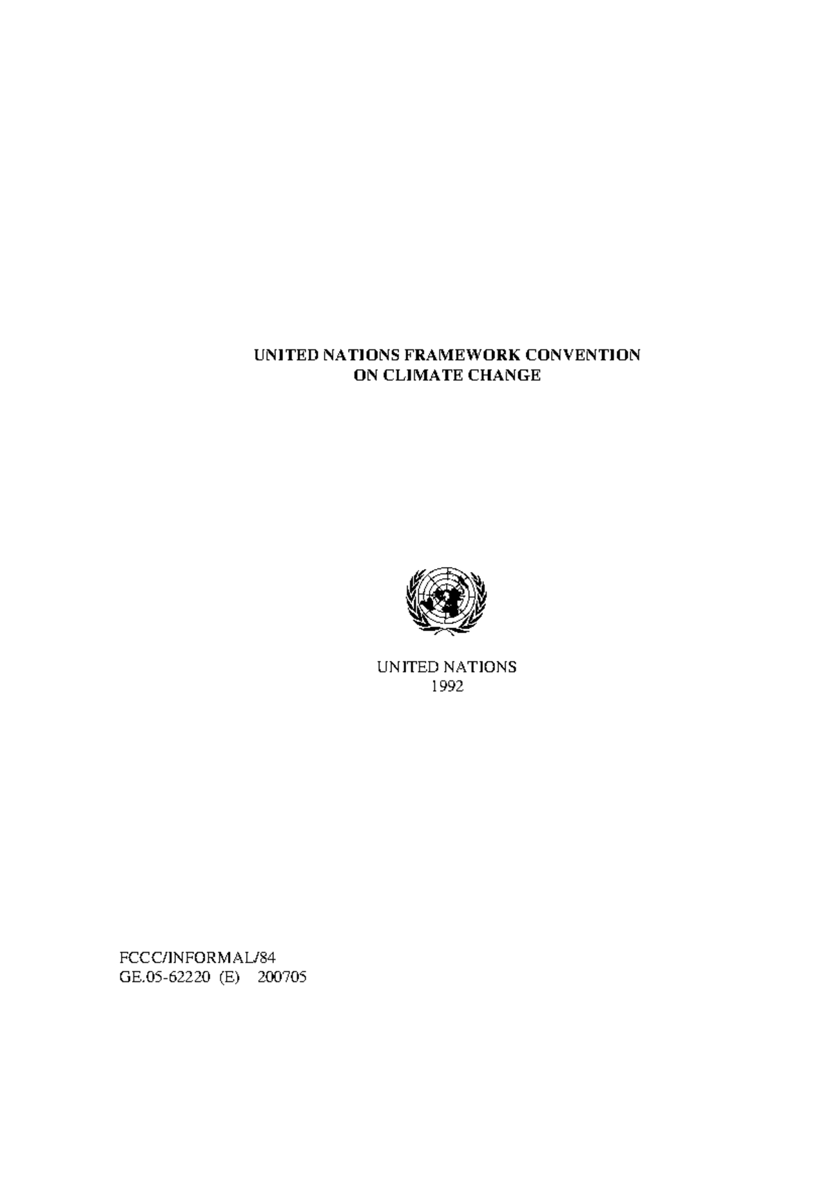 UNFCCC 1992: Framework Convention on Climate Change Overview - Studocu