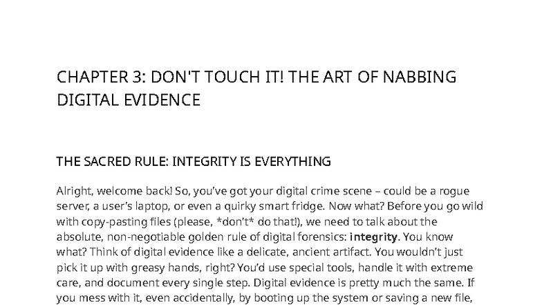 CHAPTER 3: The Art of Nabbing Digital Evidence in Forensics - Studocu