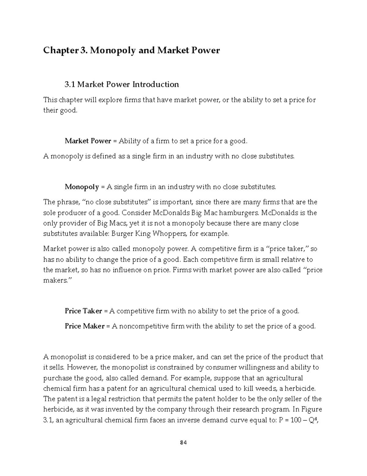 Chap 3.1: Intro to Monopoly and Market Power Concepts - Studocu