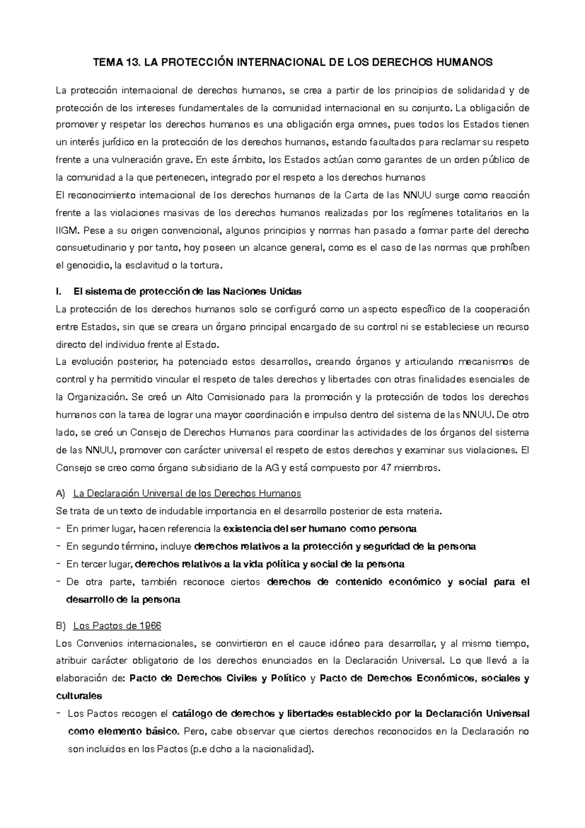 TEMA 13. LA Protección Internacional DE LOS Derechos Humanos - TEMA 13 ...