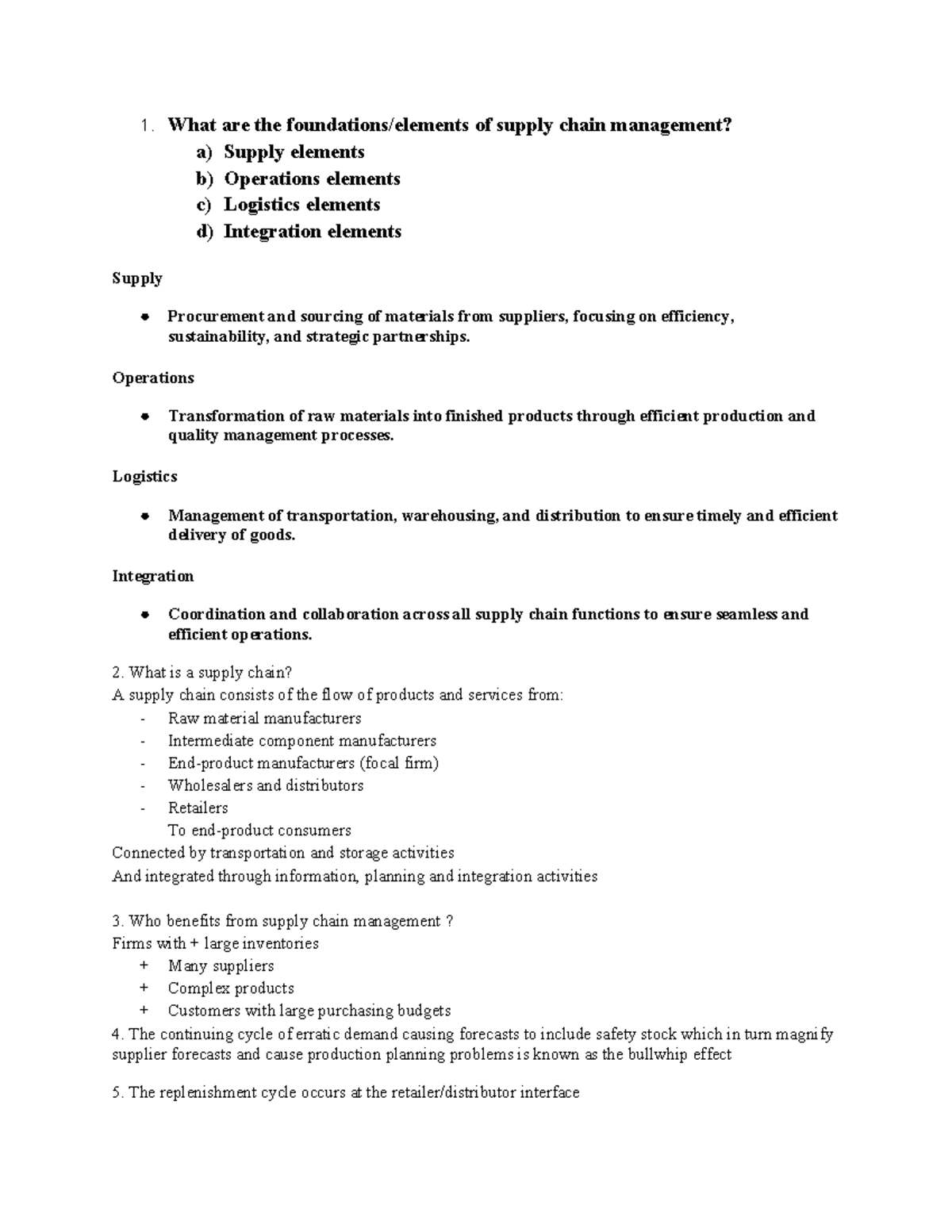 SCM 101: Key Concepts and Foundations of Supply Chain Management - Studocu