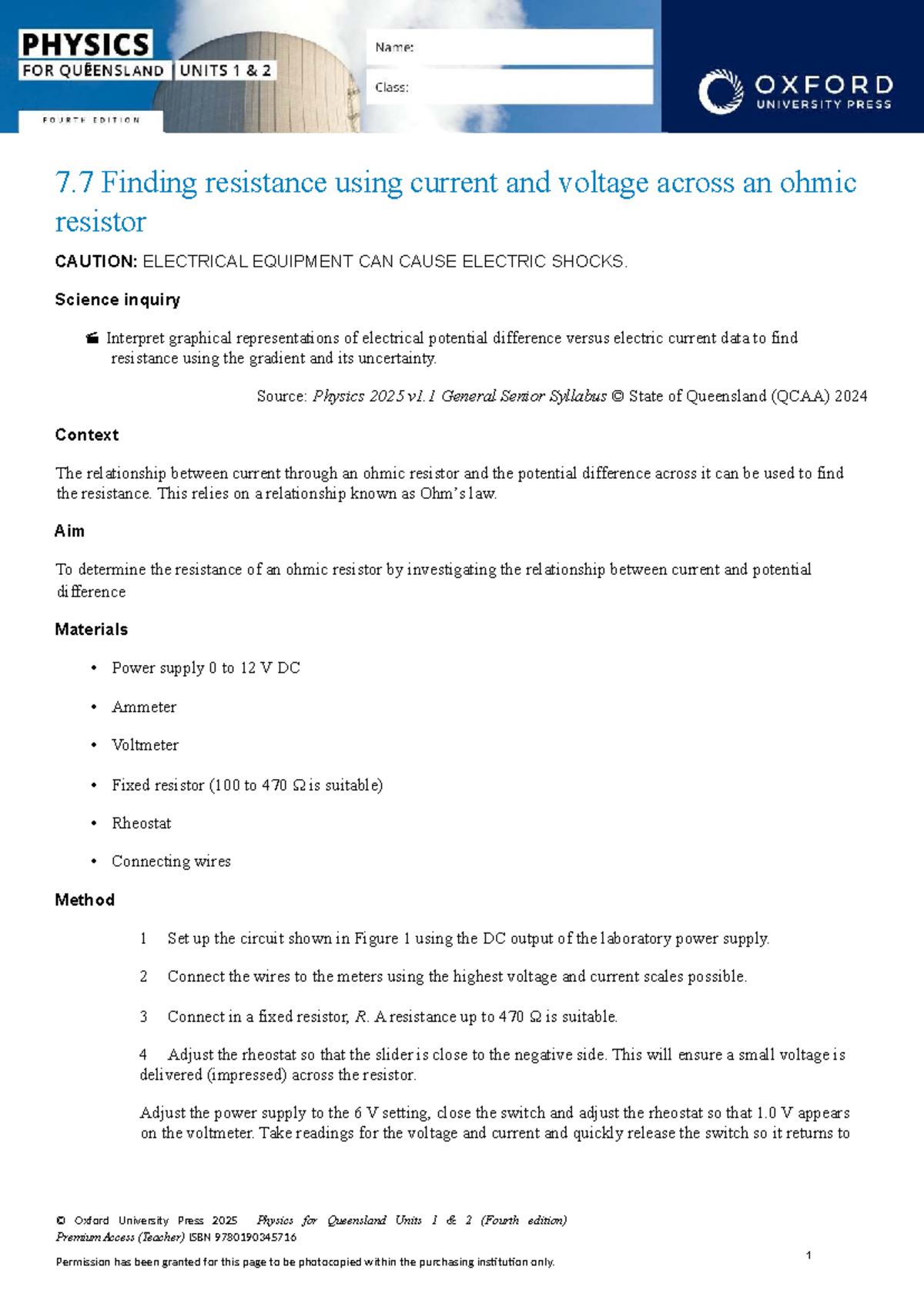 Ohm's Law Practical: Finding Resistance with Current & Voltage (PHYS ...