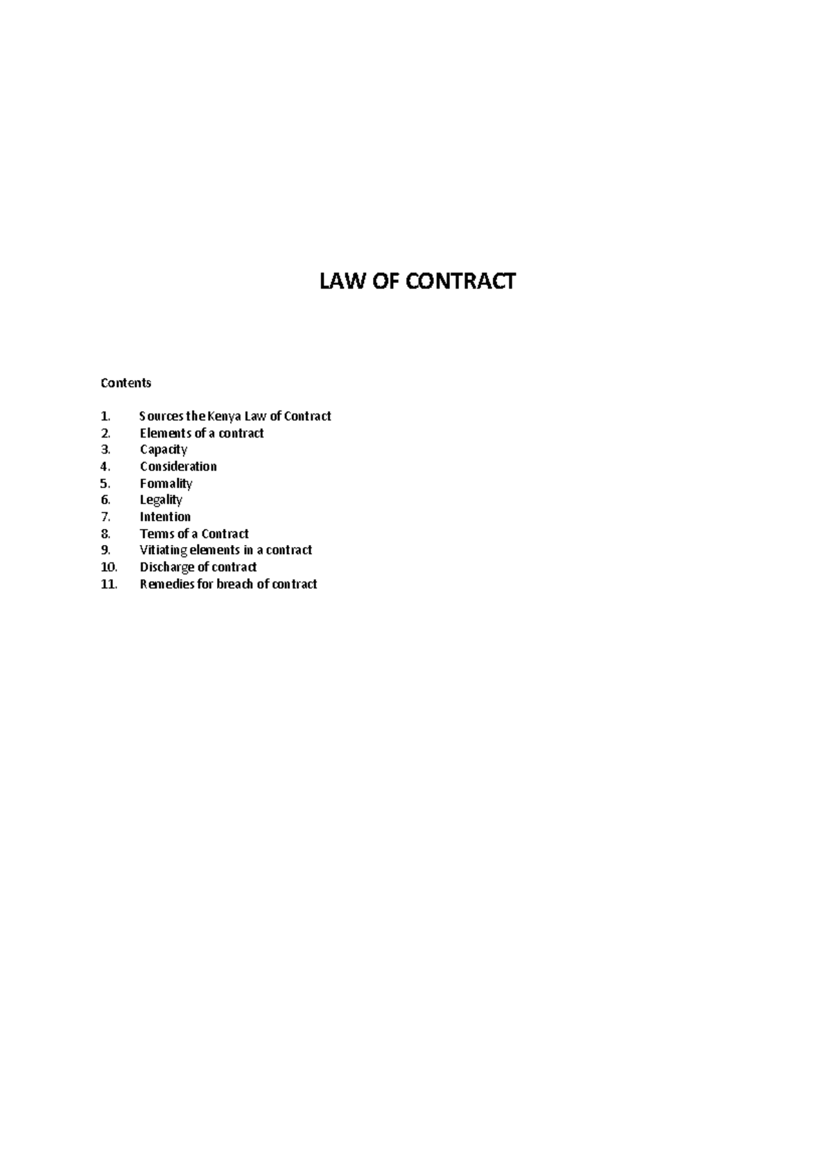 Chapter 5: Law of Contract - Key Concepts & Elements Explained - Studocu