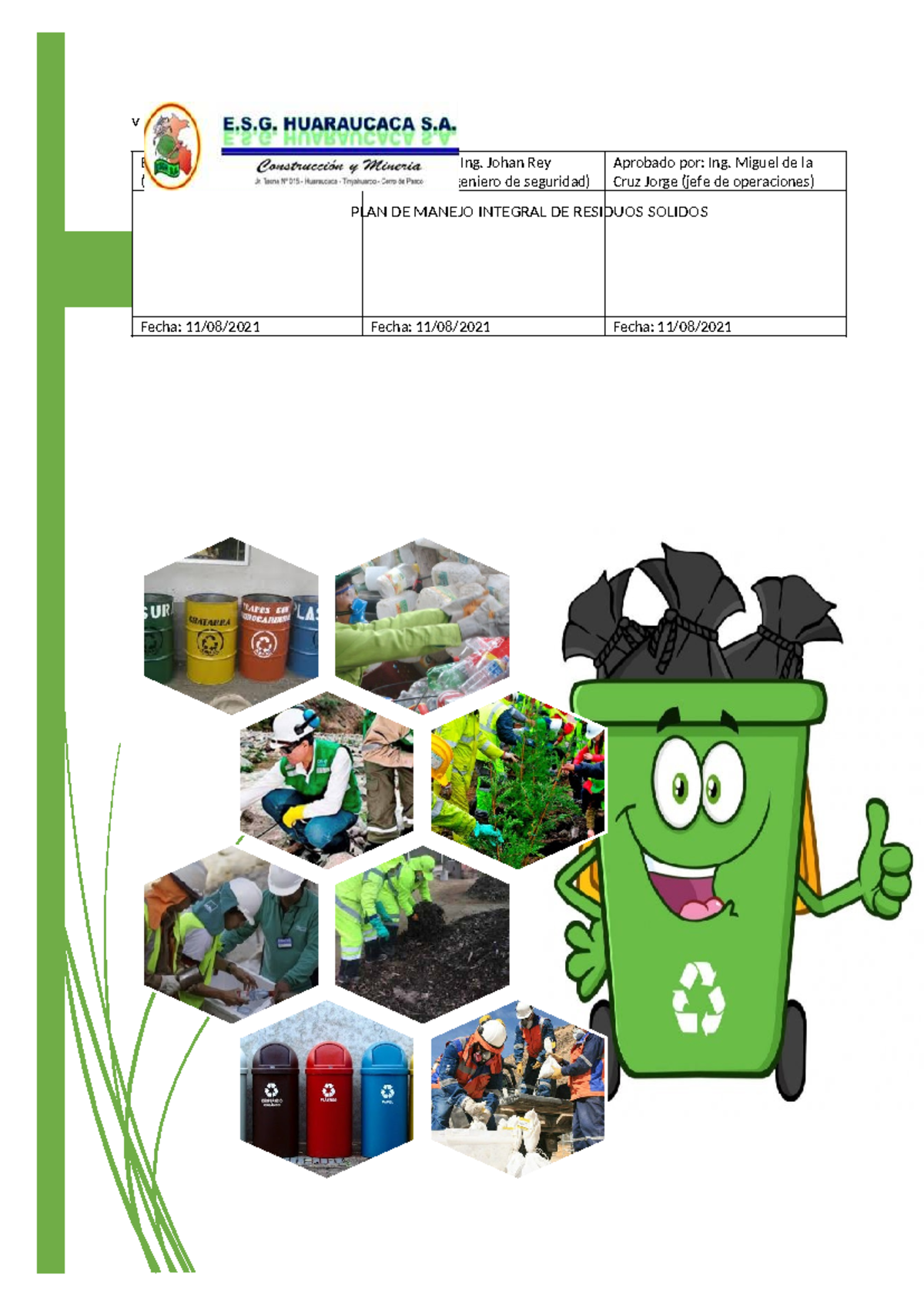 Plan de Manejo Integral de Residuos Sólidos - Reciclaje - Studocu