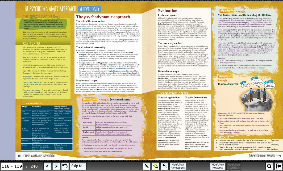 AQA Psychology for A Level: The Psychodynamic Approach Explained - Studocu
