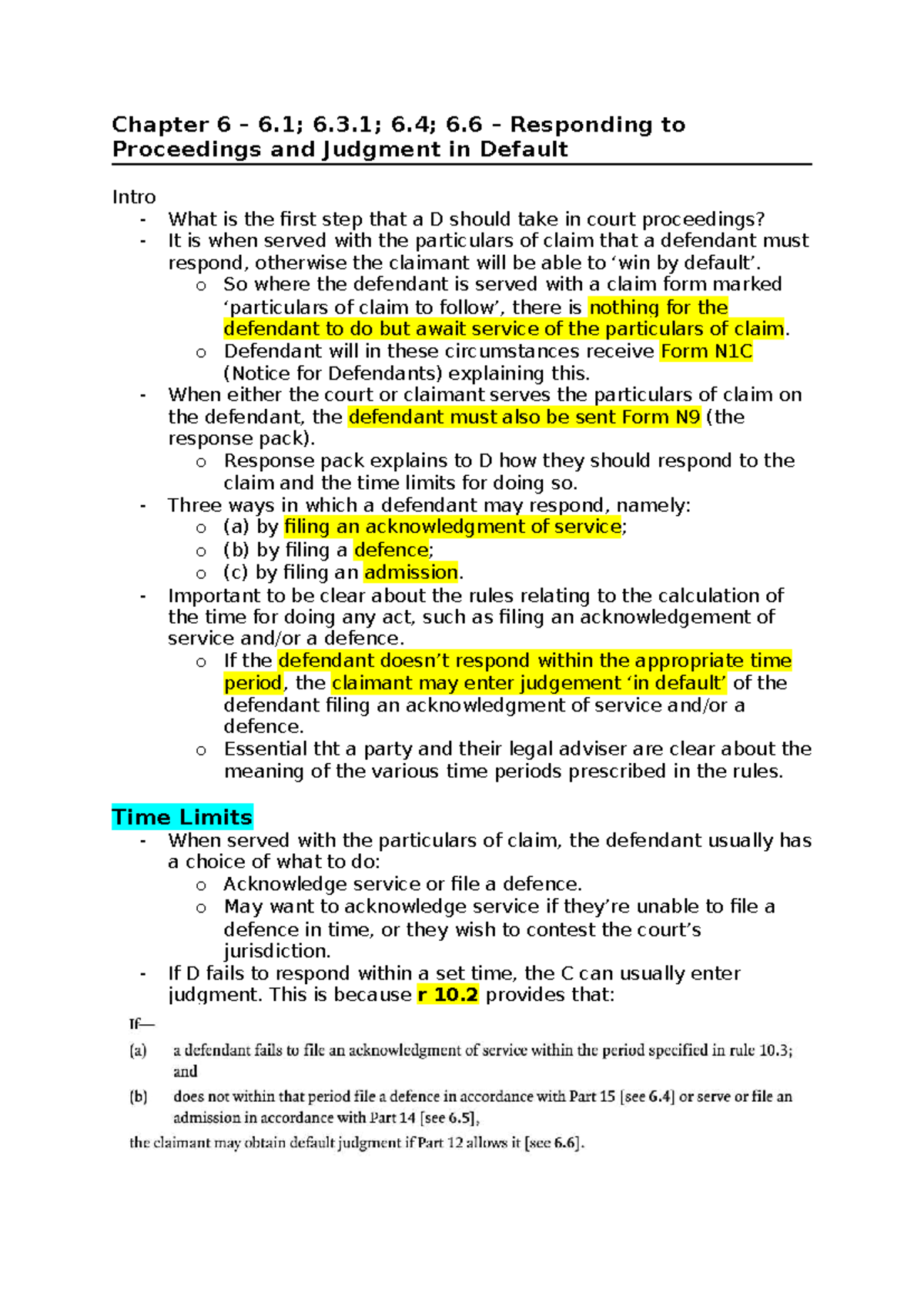 Chapter 6 - Responding to Proceedings & Default Judgment Guidelines ...