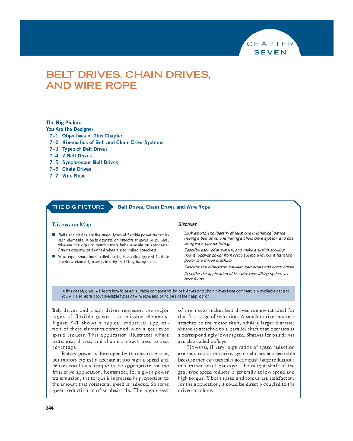 CHAPTER 7: BELT DRIVES, CHAIN DRIVES, AND WIRE ROPE SYSTEMS - Studocu