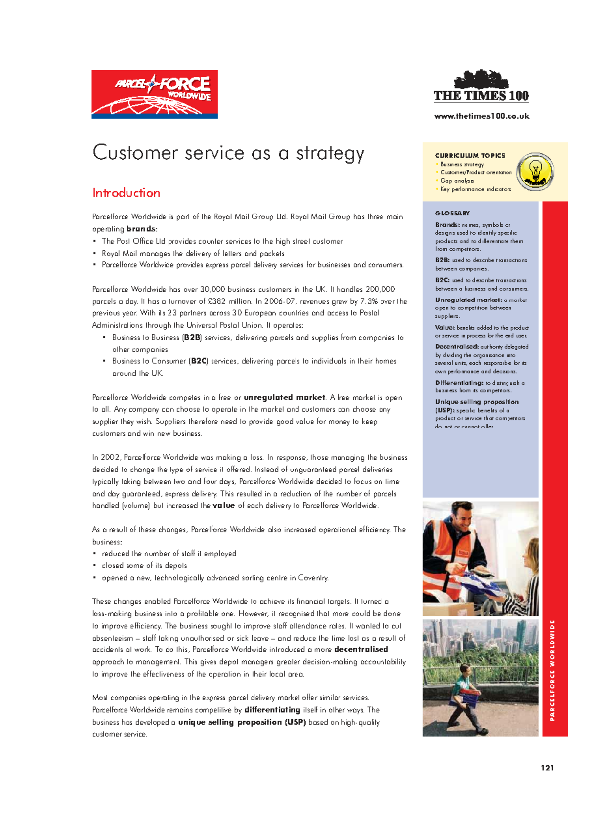 Parcelforce Worldwide Customer Service Strategy Case Study Analysis ...