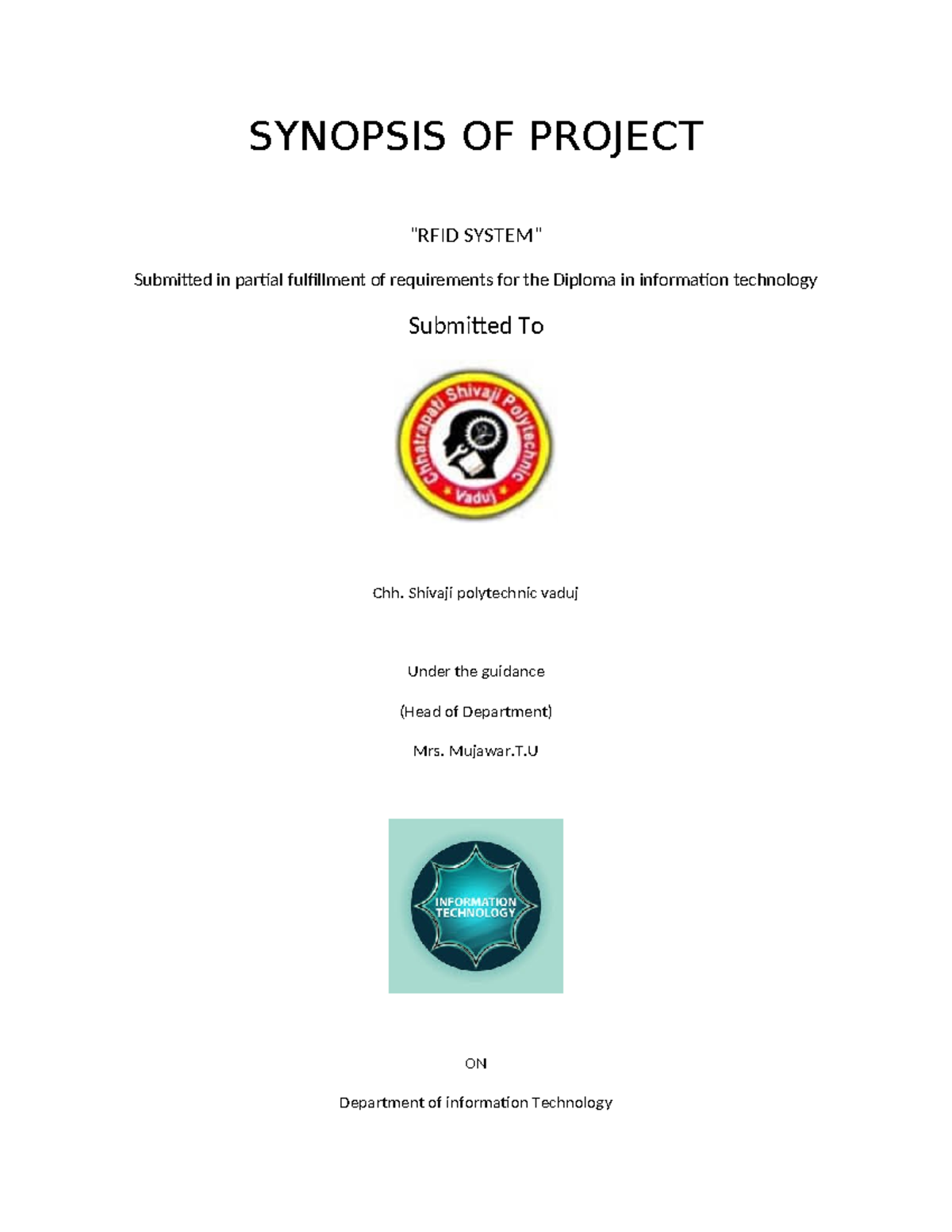 Synopsis OF Project-1 - Cpp last year - Information Technology ...