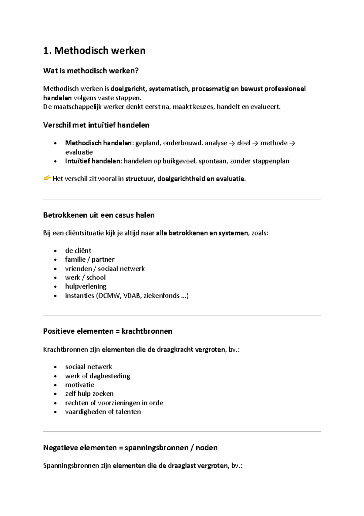 Methodisch Werken in de Maatschappelijke Zorg: Een Overzicht - Studocu