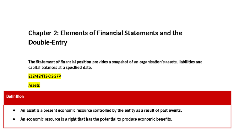Chapter 2: Elements of Financial Statements - ACCA FA Notes - Studocu