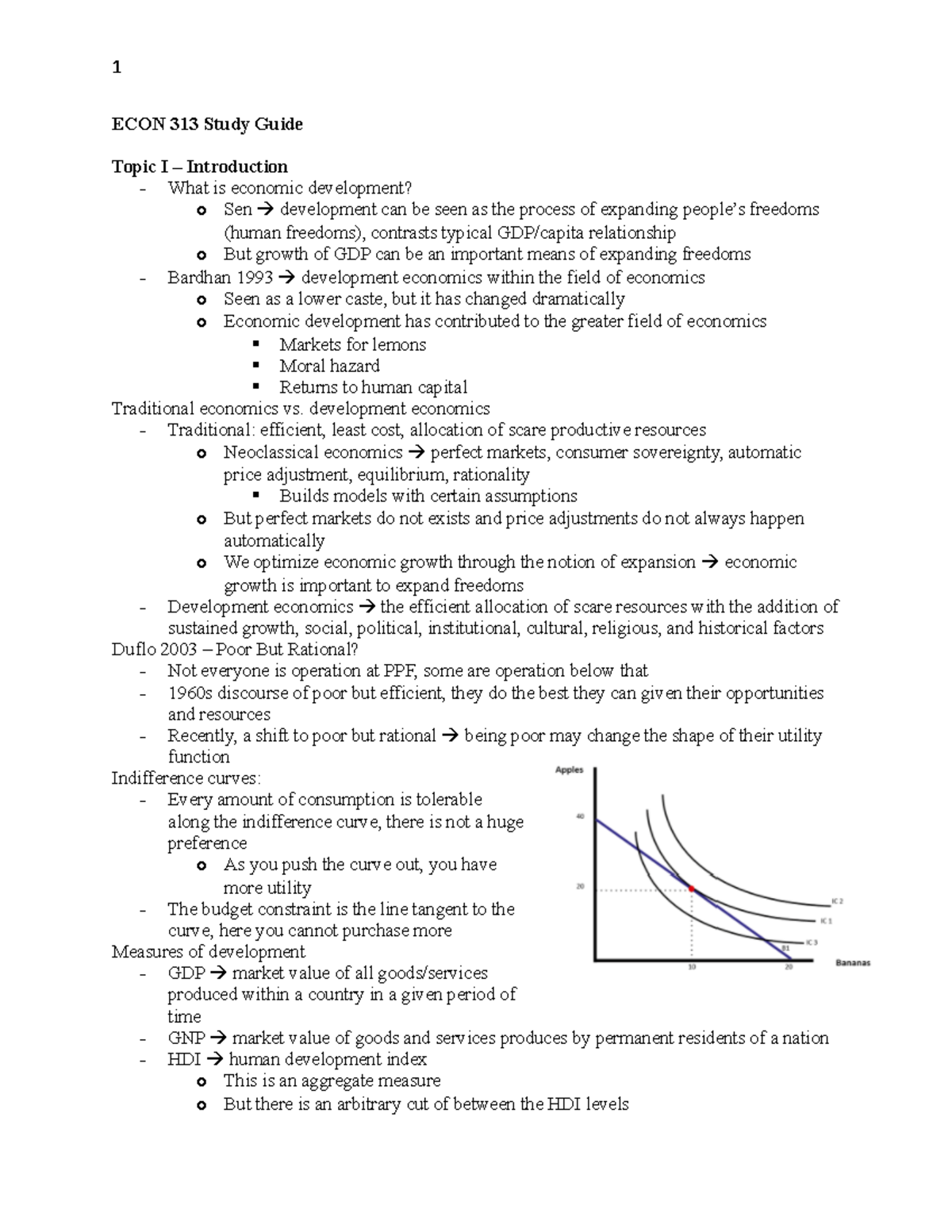 ECON 313 Comprehensive Study Guide: Development, Poverty, and Growth -  Studocu