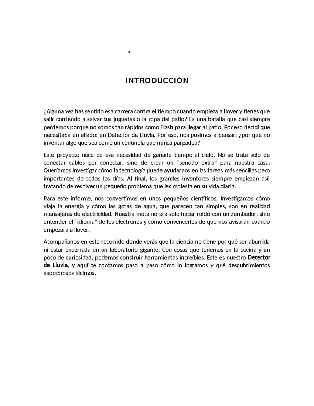 Experimento de Detector de Lluvia: Innovación y Ciencia en Casa - Document Preview