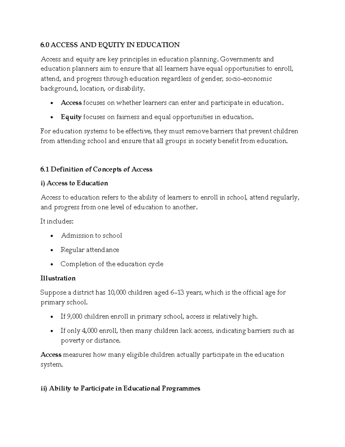 16. Access and Equity in Education: Key Principles and Policies - Studocu